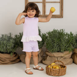 Artesanía Granlei-Лиловый вязаный комплект для девочек | Childrensalon Outlet