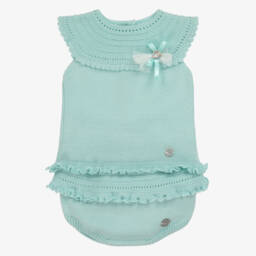 Artesanía Granlei-Мятный вязаный комплект для девочек | Childrensalon Outlet