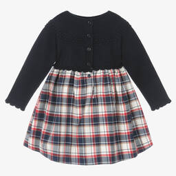 ارتيزانيا  غرانلي-فستان قطن تارتان محبوك لون كحلي | Childrensalon Outlet