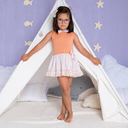 Artesanía Granlei-Оранжевое трикотажное платье | Childrensalon Outlet