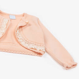 Artesanía Granlei-Girls Peach Lace-Trim Knit Bolero | Childrensalon Outlet
