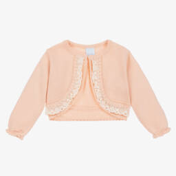 Artesanía Granlei-Girls Peach Lace-Trim Knit Bolero | Childrensalon Outlet