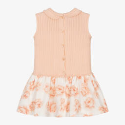 Artesanía Granlei-Girls Peach Lace Trim Knit Dress | Childrensalon Outlet