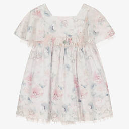 Artesanía Granlei-فستان قطن بوبلين لون زهري وأزرق | Childrensalon Outlet