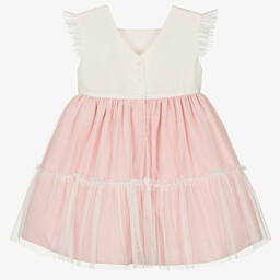 Artesanía Granlei-Girls Pink & Ivory Tulle Dress | Childrensalon Outlet