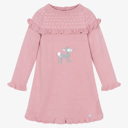 Artesanía Granlei-Розовое трикотажное платье с оленем | Childrensalon Outlet