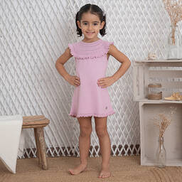 Artesanía Granlei-Girls Pink Knitted Dress | Childrensalon Outlet