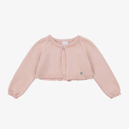 ارتيزانيا  غرانلي-كارديغان مزيج قطن محبوك مزين بدانتيل لون زهري | Childrensalon Outlet