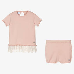 Artesanía Granlei-Розовый трикотажный топ и шорты | Childrensalon Outlet