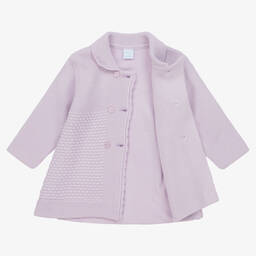 ارتيزانيا  غرانلي-طقم معطف وبونيه أكريليك محبوك لون بنفسجي | Childrensalon Outlet