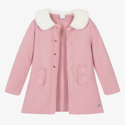 Artesanía Granlei-Girls Rose Pink Knitted Coat | Childrensalon Outlet
