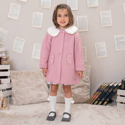 Artesanía Granlei-Girls Rose Pink Knitted Coat | Childrensalon Outlet