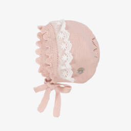 Artesanía Granlei-Girls' Rosy Lace Trimmed Bonnet | Childrensalon Outlet