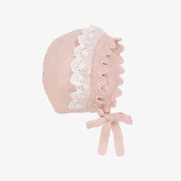 Artesanía Granlei-Girls' Rosy Lace Trimmed Bonnet | Childrensalon Outlet