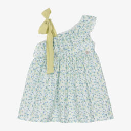 Artesanía Granlei-فستان قطني أزرق مزين بالكشكش للبنات | Childrensalon Outlet