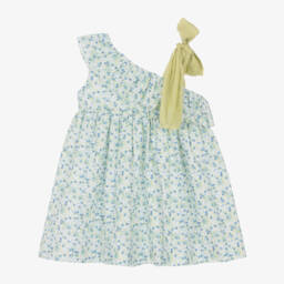Artesanía Granlei-فستان قطني أزرق مزين بالكشكش للبنات | Childrensalon Outlet