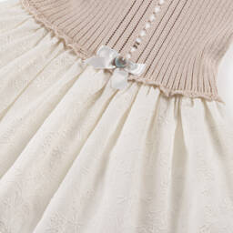 Artesanía Granlei-Girls Sparkling Beige & Ivory Dress | Childrensalon Outlet