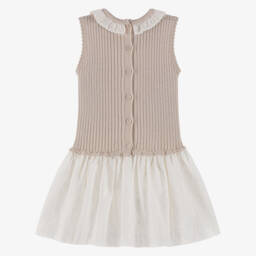 Artesanía Granlei-Girls Sparkling Beige & Ivory Dress | Childrensalon Outlet