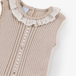 Artesanía Granlei-Girls Sparkling Beige & Ivory Dress | Childrensalon Outlet