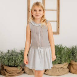 Artesanía Granlei-Girls Sparkling Beige & Ivory Dress | Childrensalon Outlet