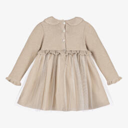 Artesanía Granlei-فستان تول لون بيج براق | Childrensalon Outlet