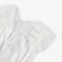 Artesanía Granlei-جمبسوت شيفون ودانتيل أبيض للبنات | Childrensalon Outlet