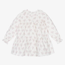 Artesanía Granlei-Белое хлопковое платье в цветочек | Childrensalon Outlet