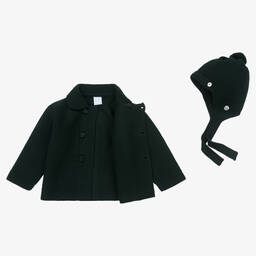 Artesanía Granlei-Зеленая трикотажная куртка и шапка | Childrensalon Outlet