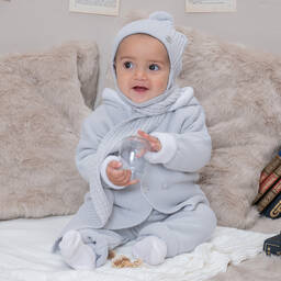 Artesanía Granlei-Grey Knitted Hat & Attached Scarf | Childrensalon Outlet