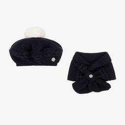 Girls navy hat and scarf discount