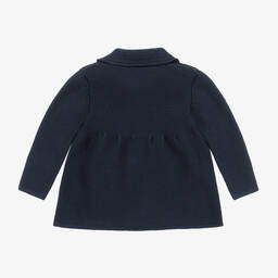 Artesanía Granlei-Navy Blue Knitted Baby Cardigan | Childrensalon Outlet