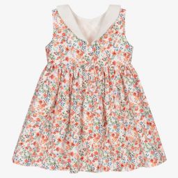 Artesanía Granlei-Красное хлопковое платье в цветочек | Childrensalon Outlet