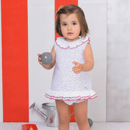 Artesanía Granlei-White Cotton Dress & Knickers | Childrensalon Outlet