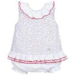 Artesanía Granlei-White Cotton Dress & Knickers | Childrensalon Outlet