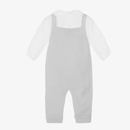 Artesanía Granlei-Белый топ и серый полукомбинезон для малышей | Childrensalon Outlet