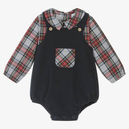 Babidu-Рубашка и синий полукомбинезон из хлопка | Childrensalon Outlet