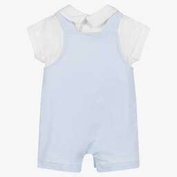 Babidu-Baby Boys Blue Dungaree Set | Childrensalon Outlet
