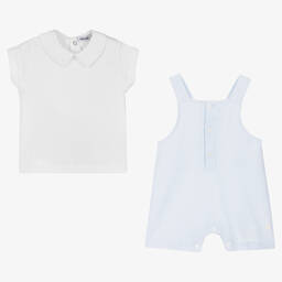 Babidu-Baby Boys Blue Dungaree Set | Childrensalon Outlet