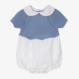 Babidu-Baby Boys Blue & White Shortie | Childrensalon Outlet