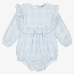 Babidu-Baby Girls Blue Cotton Shortie | Childrensalon Outlet