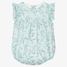 Babidu-Baby Girls Green Floral Shortie | Childrensalon Outlet