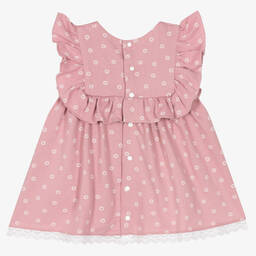 Babidu-Baby Girls Pink Cotton Dress | Childrensalon Outlet