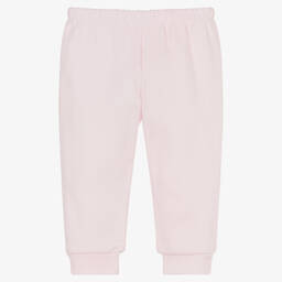 Babidu-Baby Girls Pink Cotton Joggers | Childrensalon Outlet
