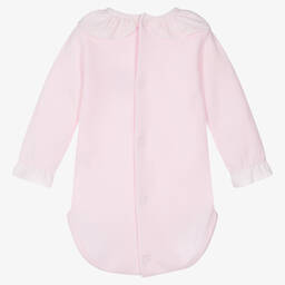 Babidu-Baby Girls Pink Jersey Knit Bodyvest | Childrensalon Outlet