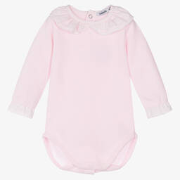 Babidu-Baby Girls Pink Jersey Knit Bodyvest | Childrensalon Outlet