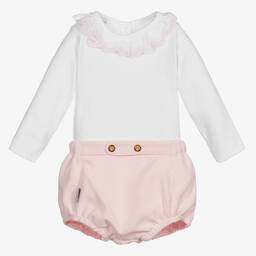 Babidu-Baby Girls Pink Shorts Set | Childrensalon Outlet