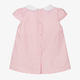 Babidu-Baby Girls Pink Smocked Dress | Childrensalon Outlet