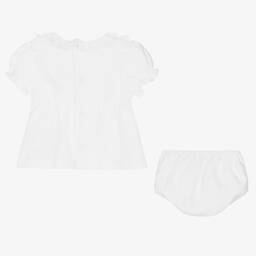 Babidu-Белый хлопковый топ и шорты | Childrensalon Outlet