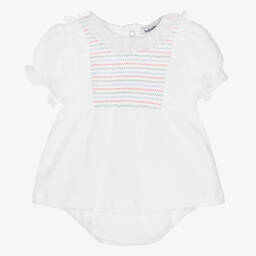 Babidu-Белый хлопковый топ и шорты | Childrensalon Outlet