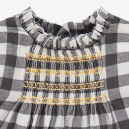 Babidu-Baby Grey Gingham Dress Set | Childrensalon Outlet